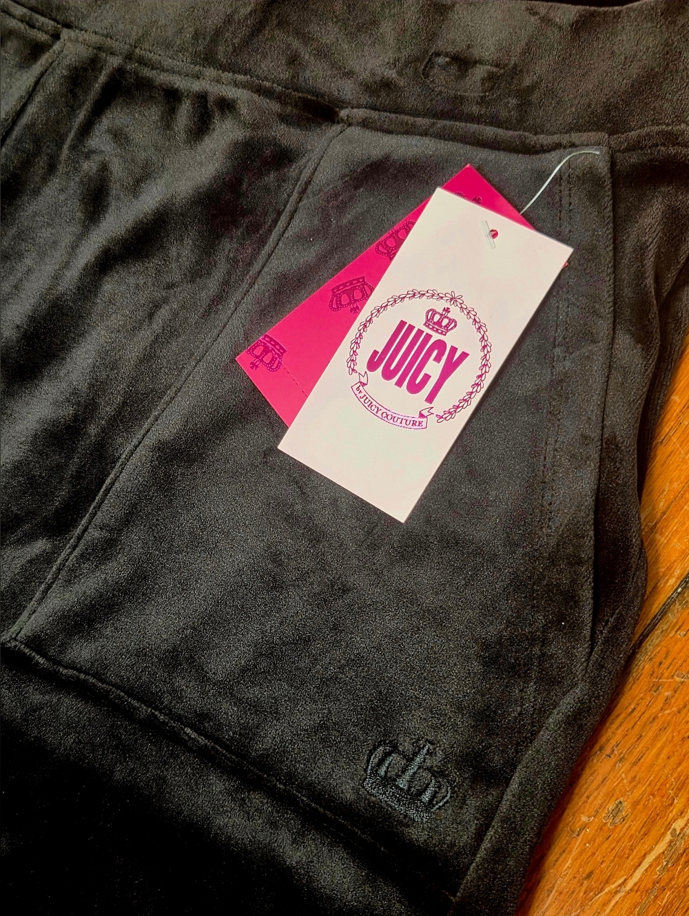 NWT Juicy by Juicy Couture Womens Size XL Velour Pants Straight Comfort Black A1